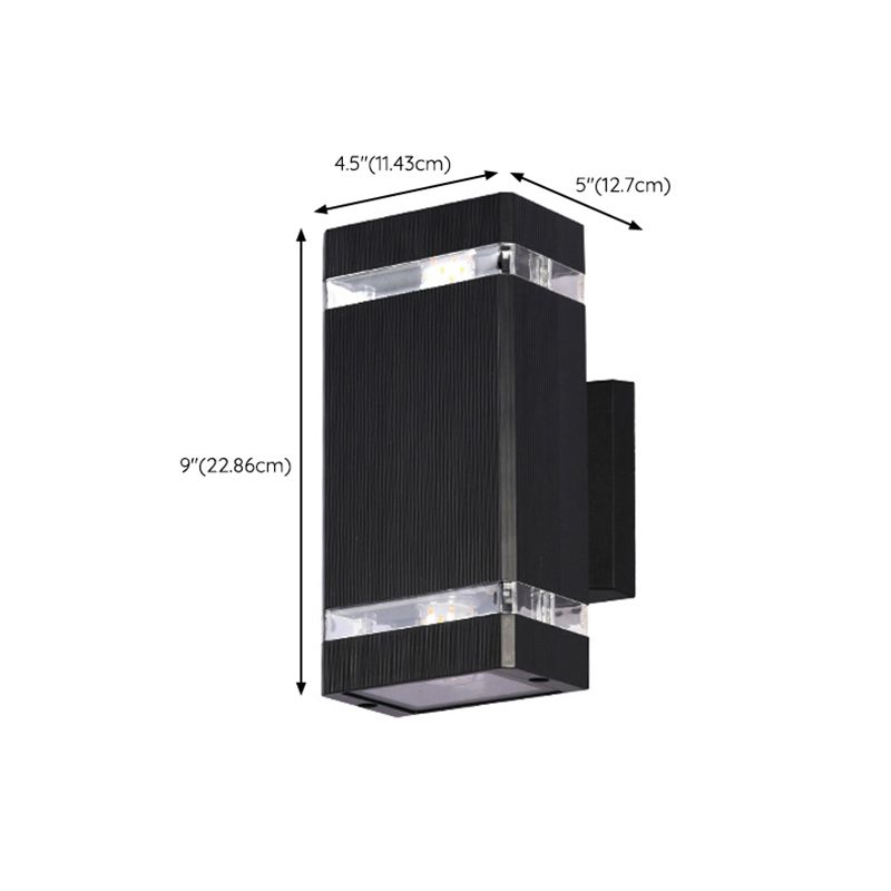 1 Light Rectangle Wall Mount Light Simplicity Plastic Wall Lamp in Black