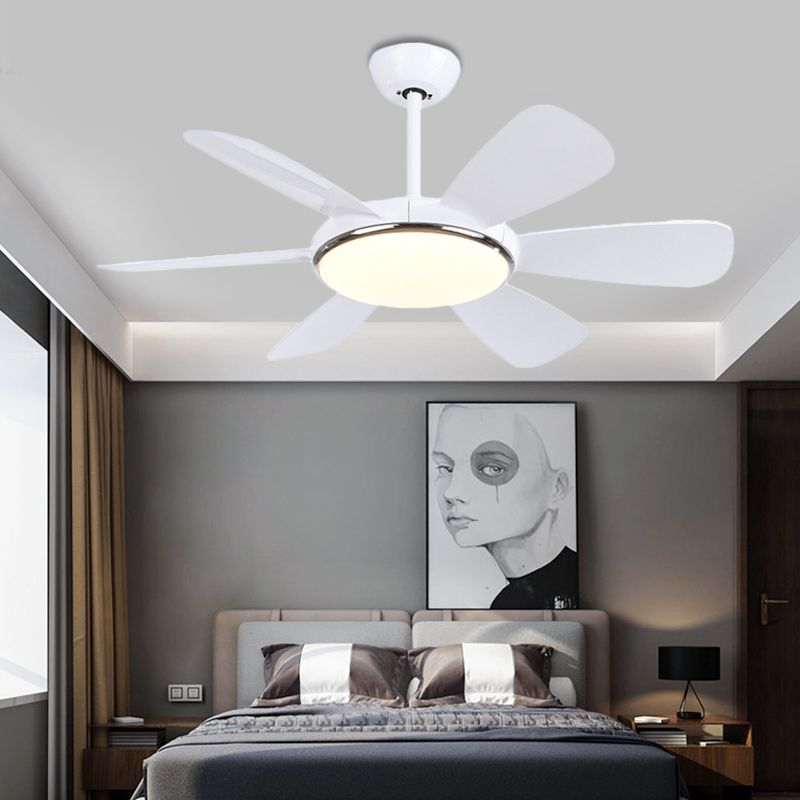 Acrílico Círculo colgante Pense Light Modernismo dormitorio 6 lámpara de semi descarga LED en blanco, 42 "de ancho