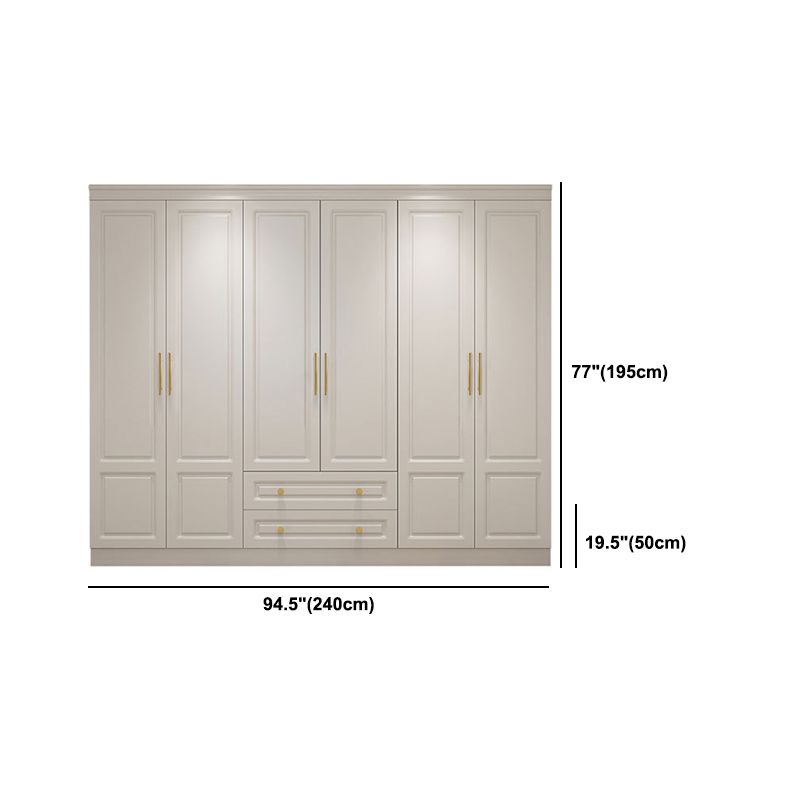 Modern Style Wooden Wardrobe White Colour Soft Close Drawer Wardrobe Closet