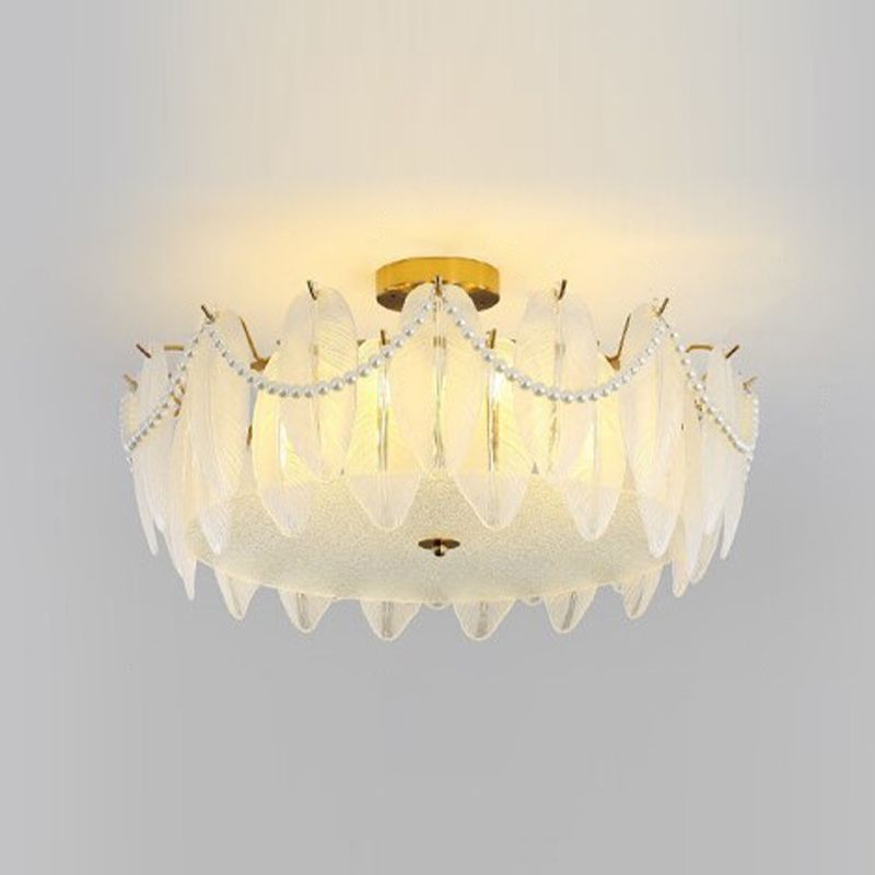Contemporary Ceiling Lamp Creative Flush Mount Light Fixture with Glass Shade