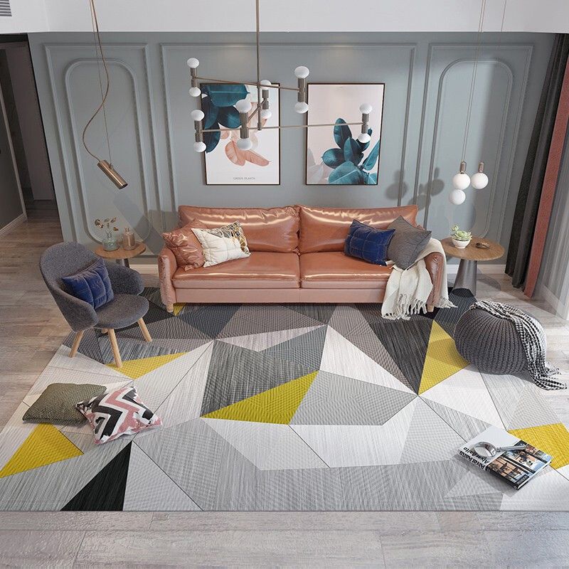 Kunstdecor geometrisch patronen met een patroon multolor eenvoud tapijt polyester kleurbestendige anti-slip machine wasbaar tapijt voor kamer