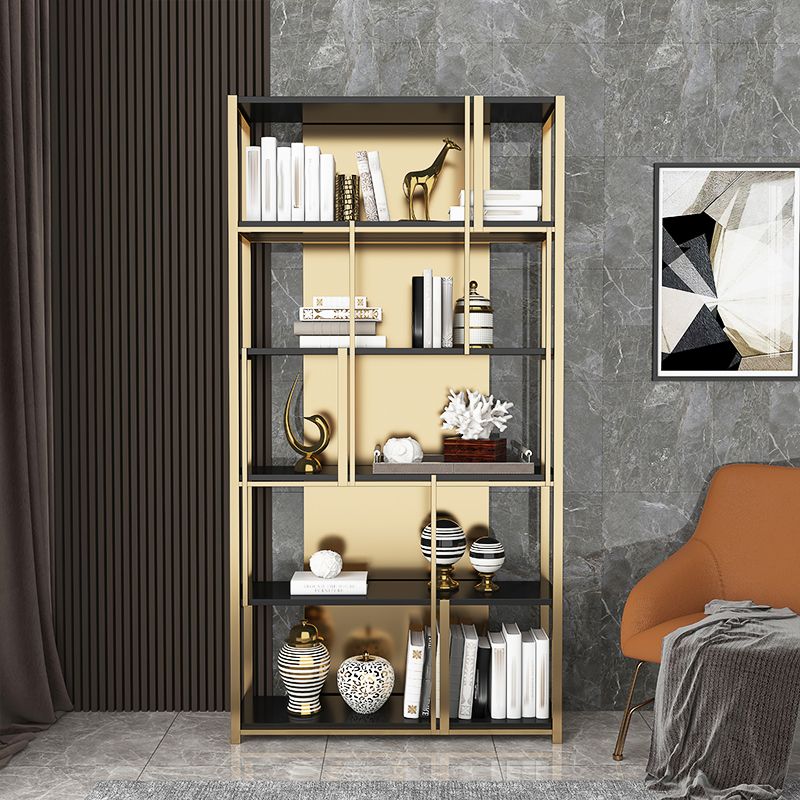 11.81 "W 78.74" H Bookshelf Glam Style Open Back -Bücherregal für das Home Office für Studienzimmer