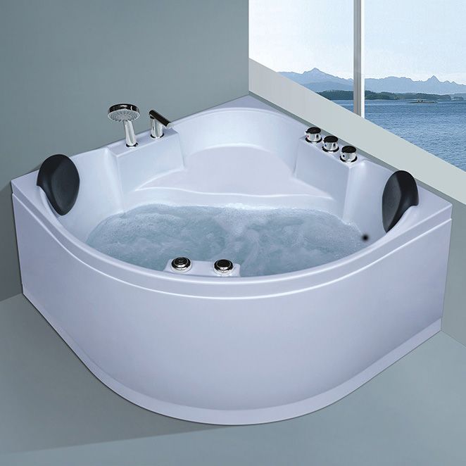 Bathroom Small Tub Modern Acrylic Corner Soaking Bathtub with Drain