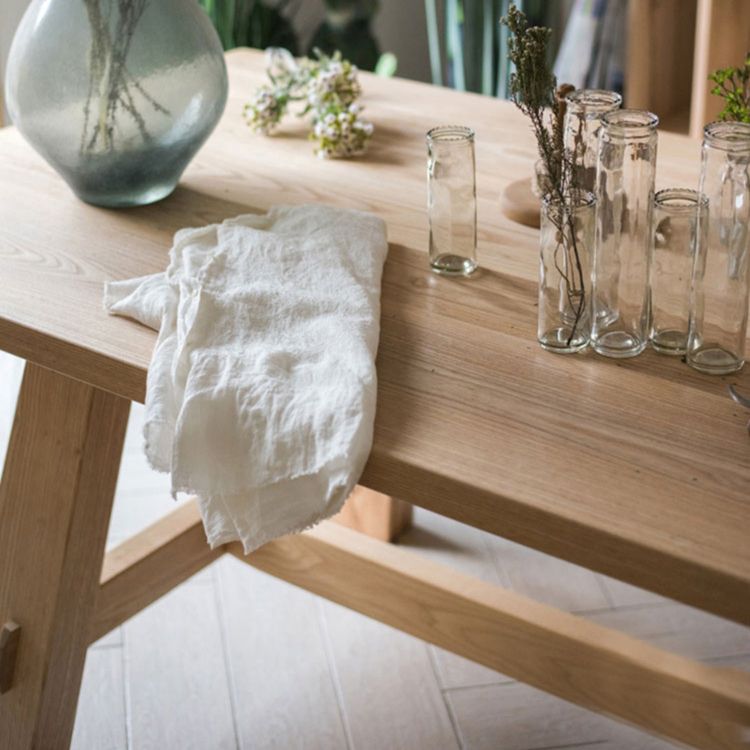 Natural Solid Wood Dining Room Table Contemporary Dinner Room Kitchen Table