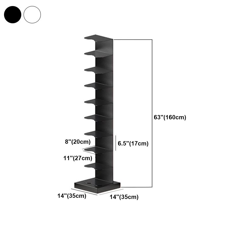 Metal Geometric Bookcase Contemporary Style Vertical Book Shelf