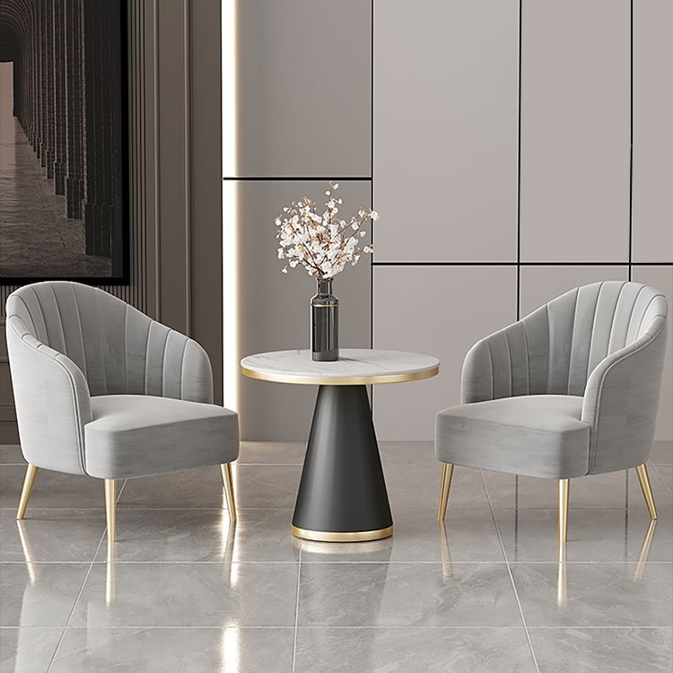 29.52" High Recessed Arms Chair Basic Four Leg Accent Armchair