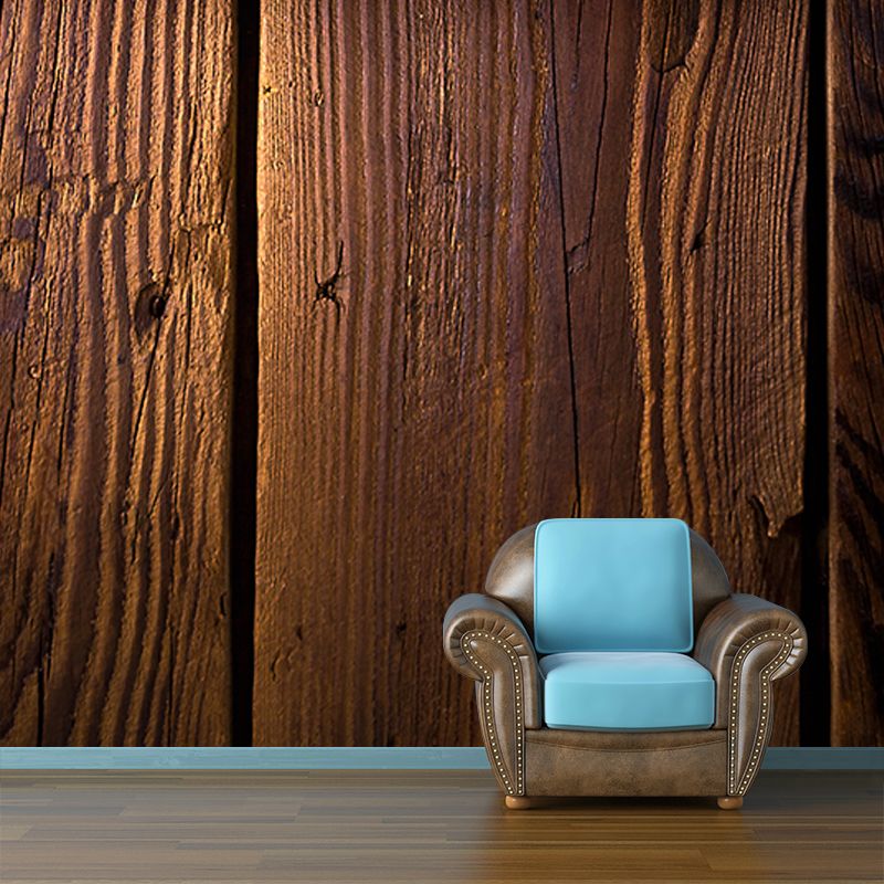 Photography Stain Resistant Mural Wallpaper Wood Grain Sleeping Room Wall Mural
