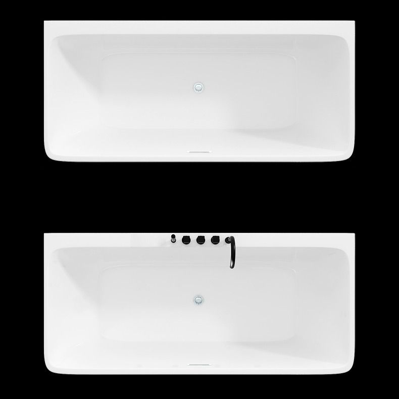 Modern Rectangular Drop-in Bathtub Acrylic White Bath Tub for Home