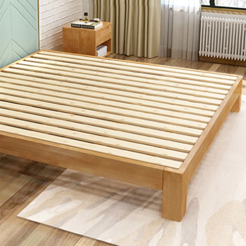 84.65 inch Wide Mid-century Bed Frame Solid Wood Platform Bed