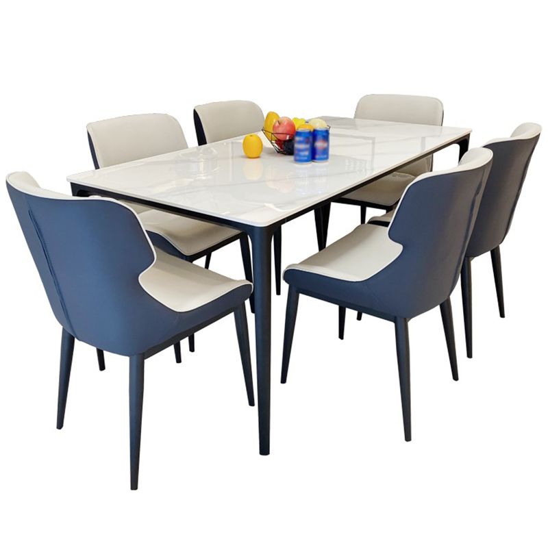 Sintered Stone White Esstisch Industrial 4 -Bein Tisch für Esszimmer