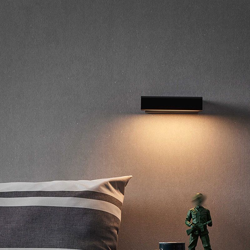 Nordic Metal Wall Light Strip Rotatable Wall Sconce with Wood for Bedroom
