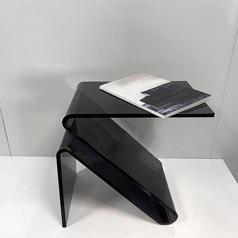 Ultra-Modern Side Table Acrylic Pedestal Accent Side Table for Bedroom