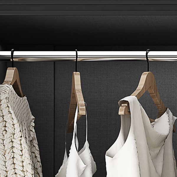 Glass and Wood Wardrobe Armoire Contemporary Wardrobe Cabinet