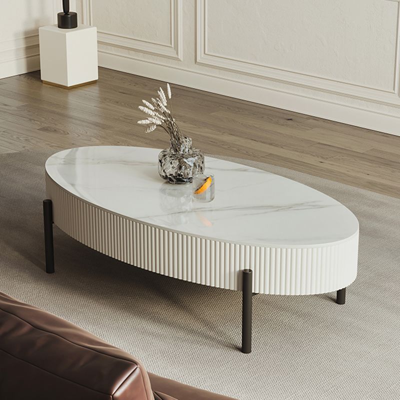 Glam 4 Legs Coffee Cocktail Table Slate Cocktail Table with Storage Drawers