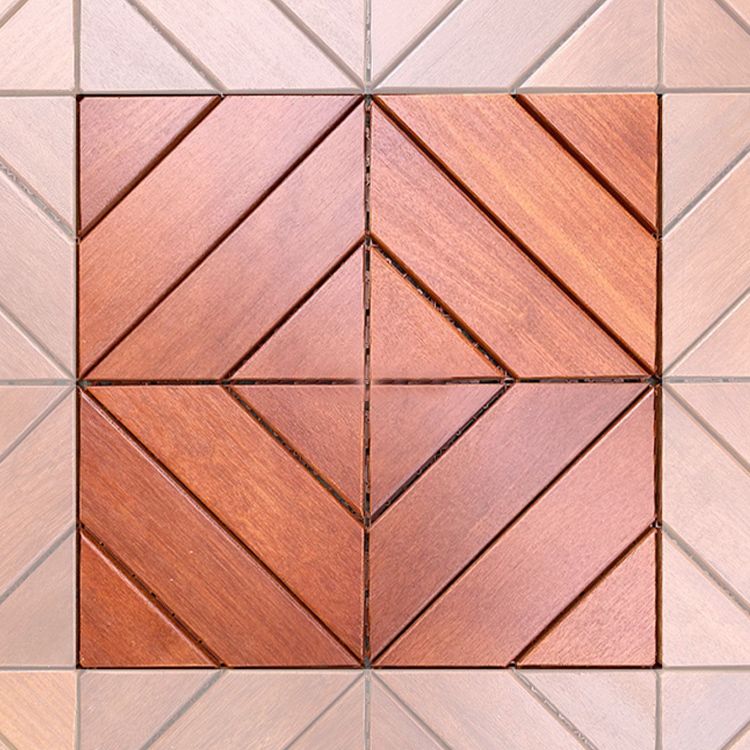Solid Wood Deck Flooring Tiles Interlocking with Slip Resistant