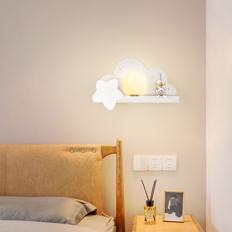 Modern Style Spherical Shape Wall Sconce Metal 1 Light Wall Lighting for Bedroom