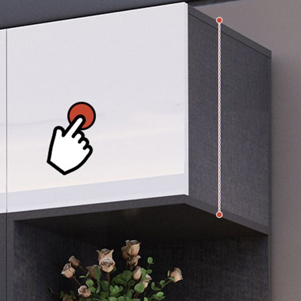 White Grey Wardrobe Cabinet Modern Wardrobe Closet with Shelves