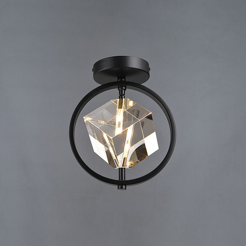 Luminaire encastré géométrique contemporain en cristal à 2 lumières