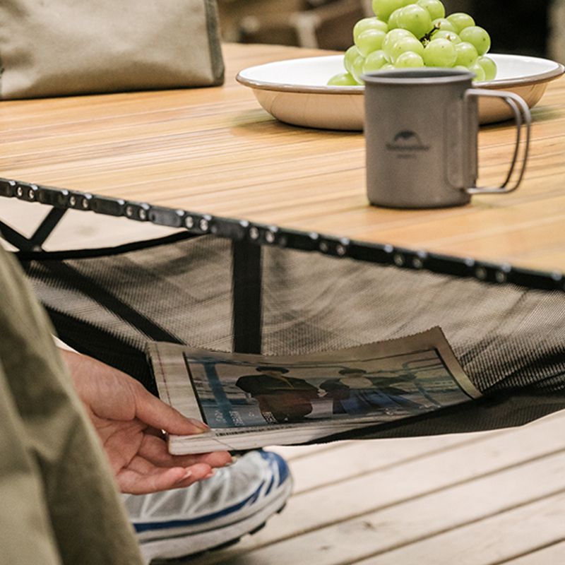 Wood Camping Table Industrial Rectangle Lift Table with Metal Frame