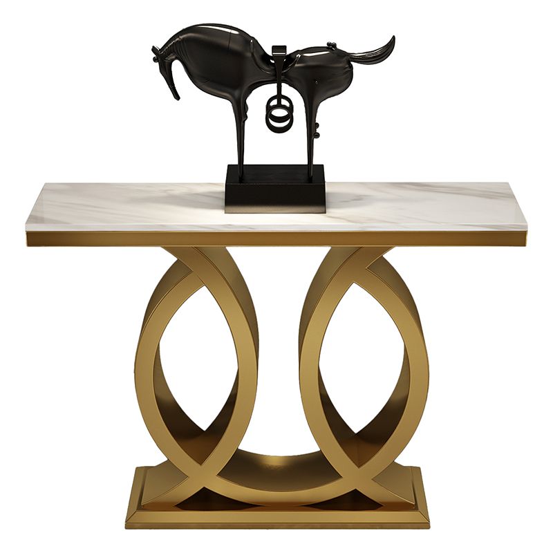 Glam Rectangle Console Accent Table Metal Sofa Console Table for Hall