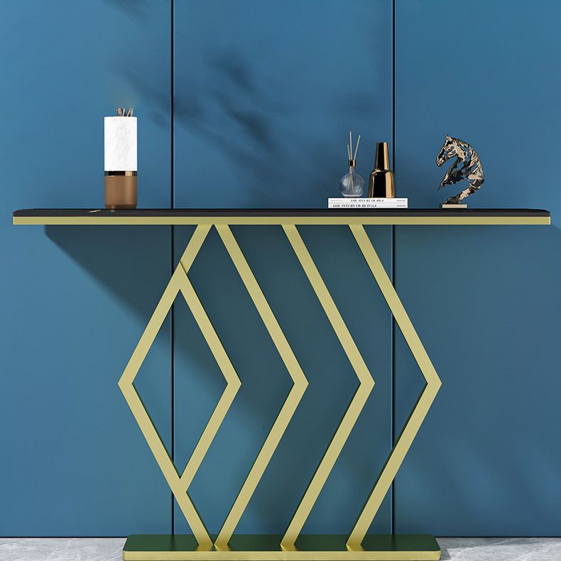 31.5-inch Tall Hall Console Table Glam Stone Accent Table with 1 Shelf