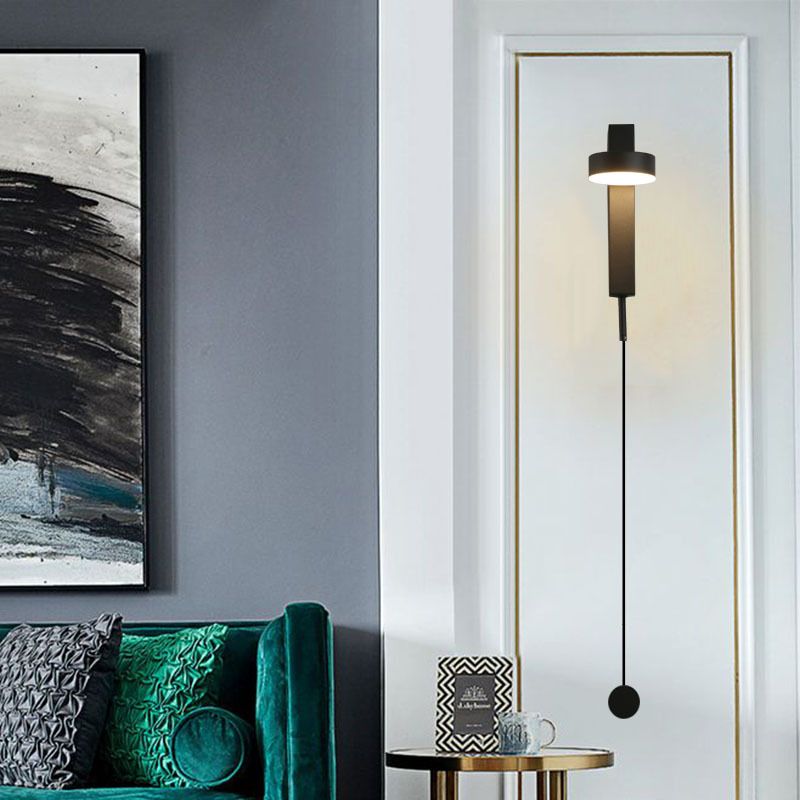 Post-modern Style Metal LED Sconce Light Rotatable Design Simplicity Bedside Wall Mount Lamp with Rotary Dimmer Switch