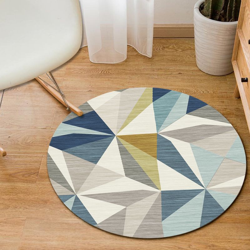 Modern Home Decor Rug Multi-Color Geometric Area Carpet Polypropylene Easy Care Machine Washable Rug