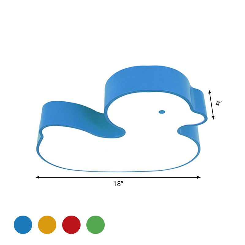 Little Duck Lampada da incasso per bambini Stile acrilico LED rosso/giallo/blu vicino all'apparecchio di illuminazione a soffitto