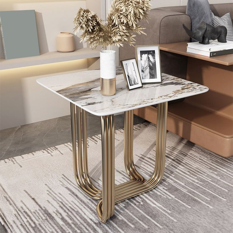 Glam Abstract Coffee Table Slate Rectangular Coffee Table for Home