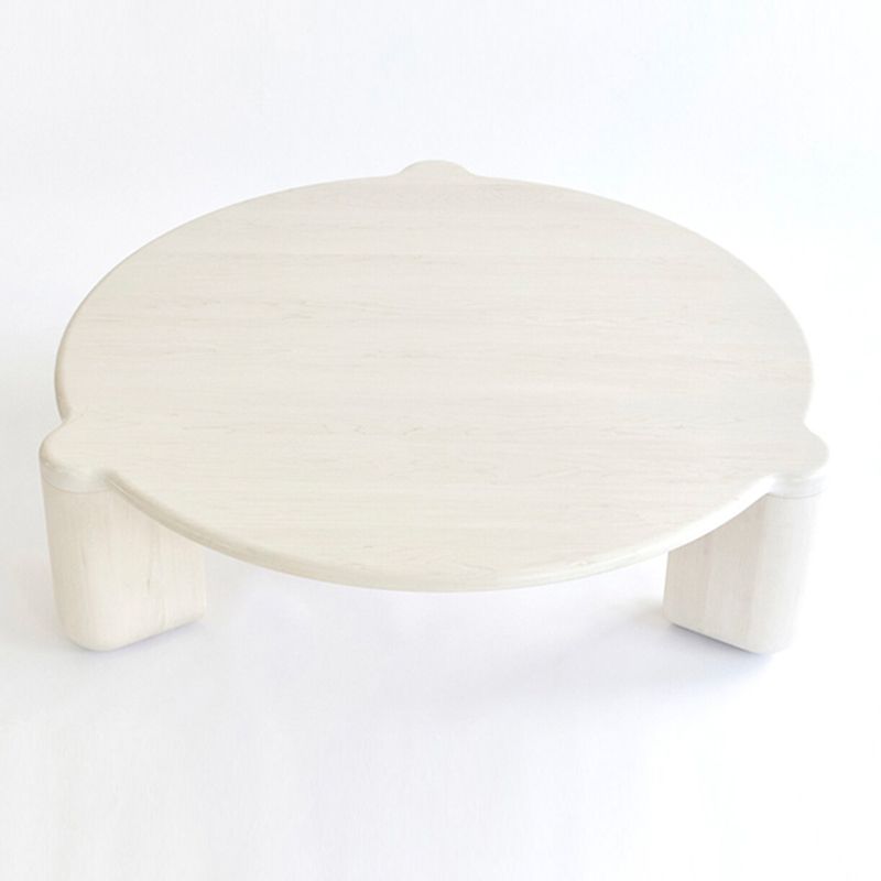 Modern Style Round Solid Wood Table with 3 Legs Base Design Coffee Table