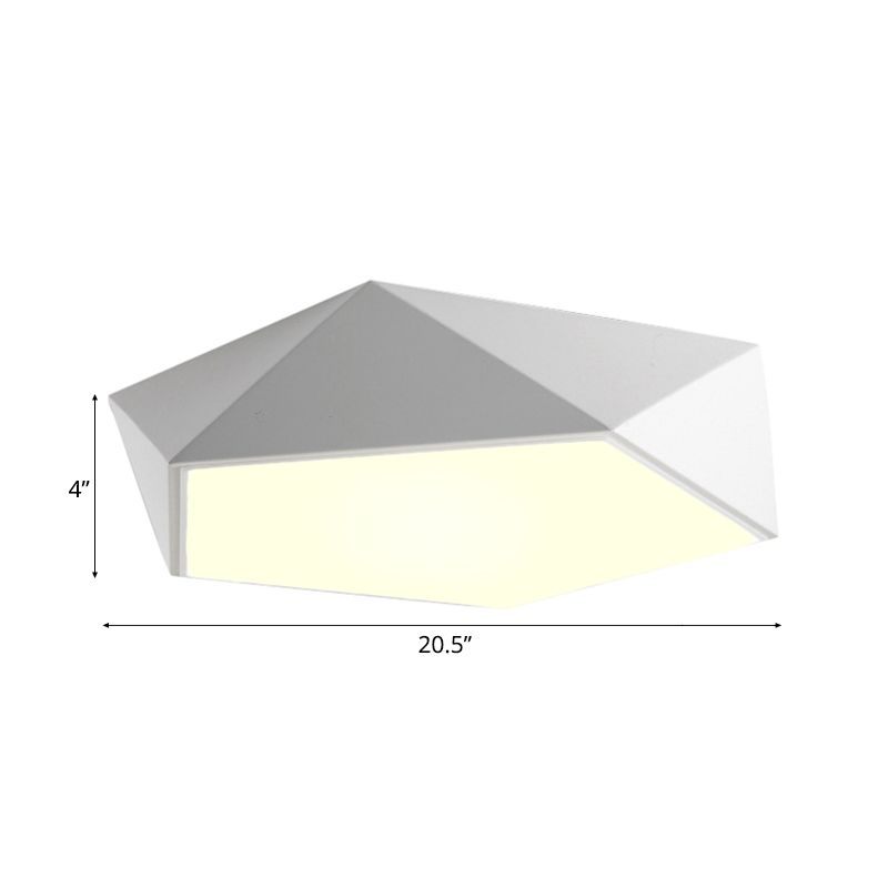 16.5"/20.5"/24.5" Wide Geometric Metal Flush Mount Lighting Modern Led White/Black Flush Mount Ceiling Fixture