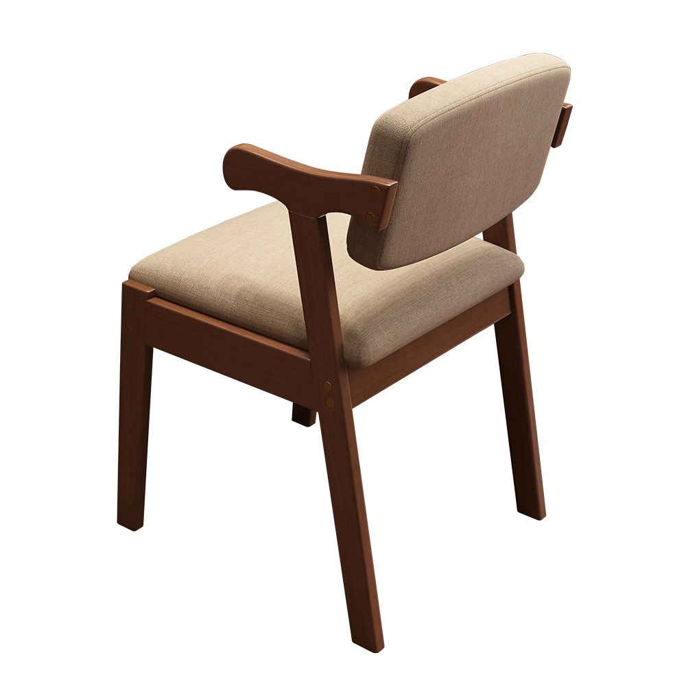 Scandinavian Style Wood Dining Side Chair Upholstered Open Back Dining Side Chair