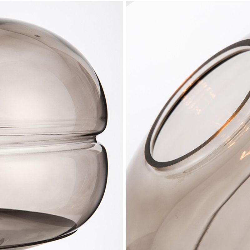 11.5" Wide Drum Glass Table Lamp Nordic Simplicity Style Nightstand Light with Black Metal Tripod Base