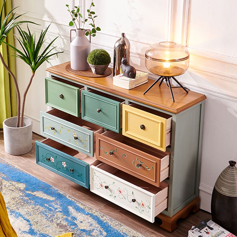 Nautical Bedroom Storage Chest Vertical Wooden Chest with Drawers