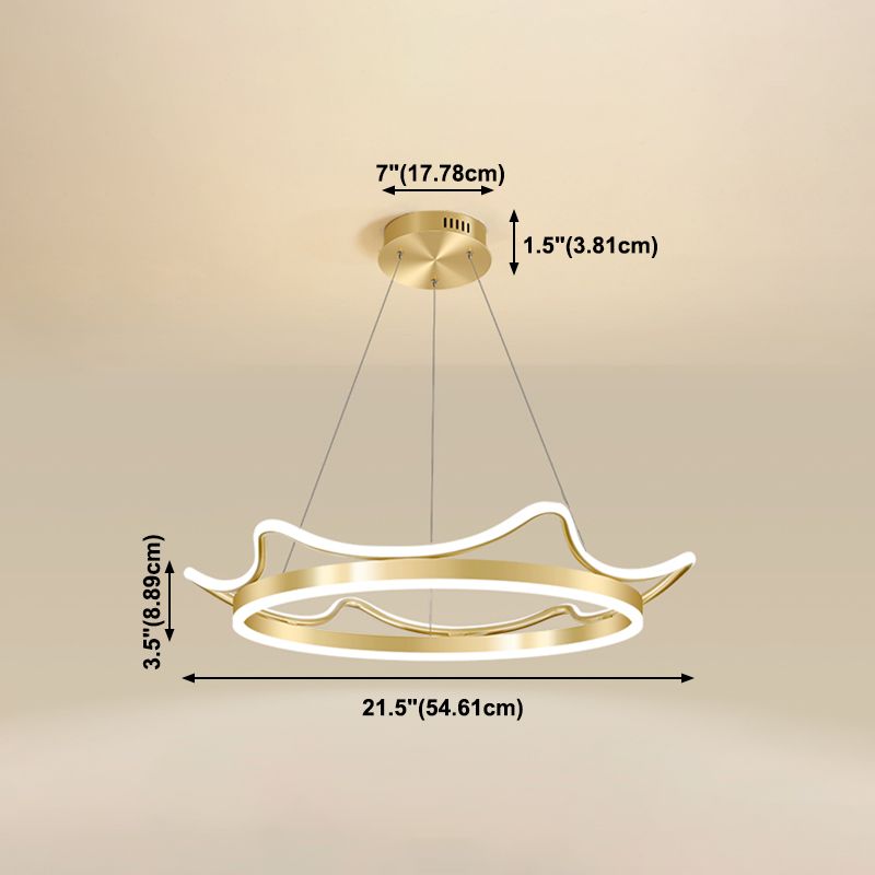 Lámparas de lámparas de lámpara de aluminio modernas Corona de lámparas colgantes de suspensión de 2 luces