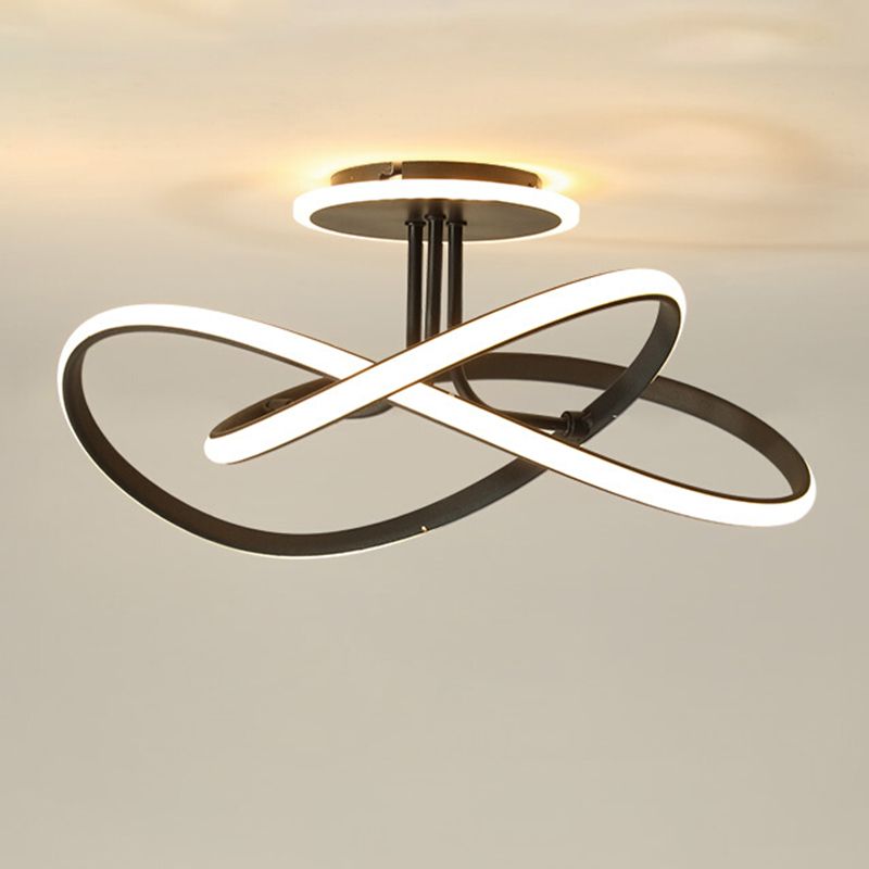 Modern LED Ceiling Light Strip Shape Ceiling Mount Lamp with Acrylic Shade for Bedroom