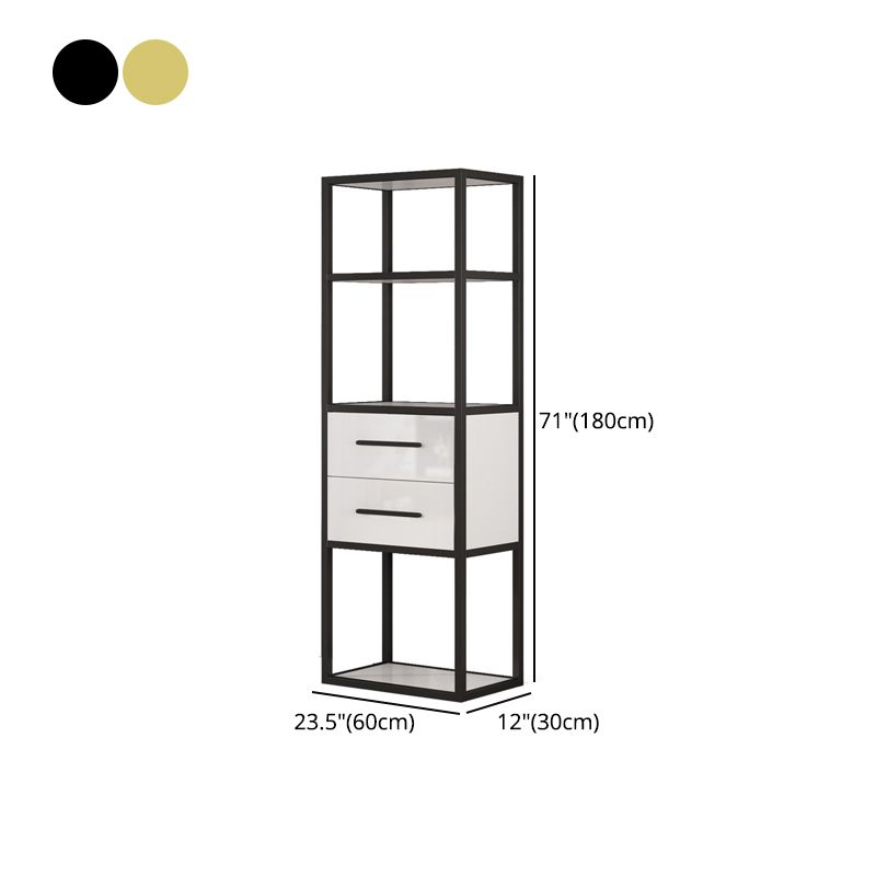 Glam Style Bookshelf Open Back Bookcase for Home Office and Study Room