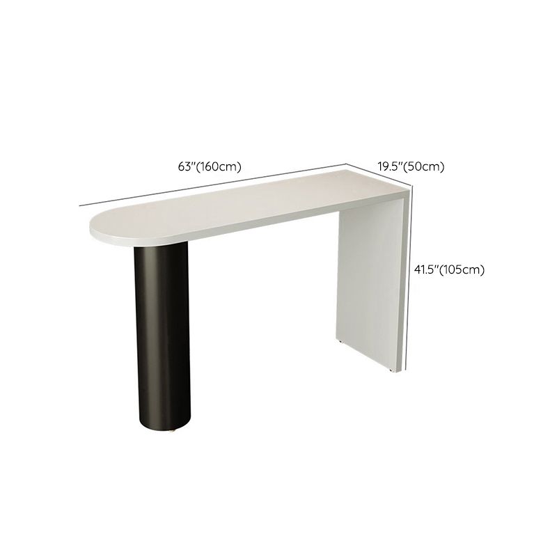 Contemporary White Wood Bar Table Double Pedestal Bar Dining Table