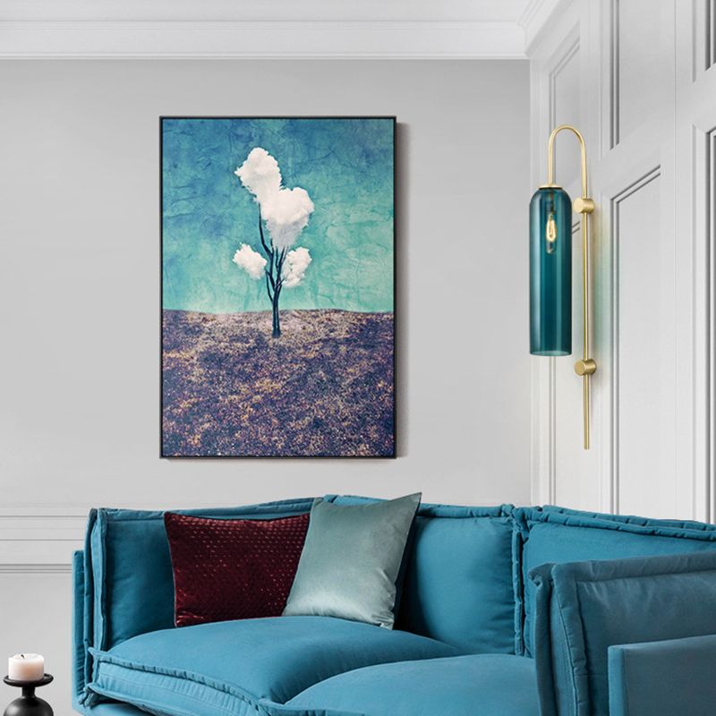 30" H Long Column Shaped Glass Wall Lamp Nordic Style Minimalism Lighting Fixture for Living Room Hallway