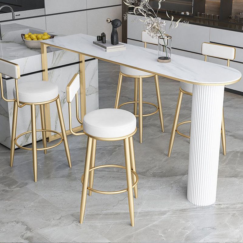 Nordic Simple Bar Table Stone Top Free Form Top Bistro Table for Restaurant