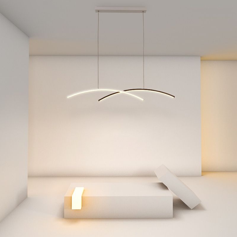 Black/White Kitchen Island Lighting Contemporary LED Ceiling Light for Home