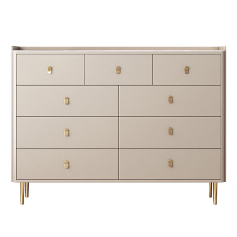 Glam Horizontal Double Dresser Stone Storage Chest with Drawers for Bedroom