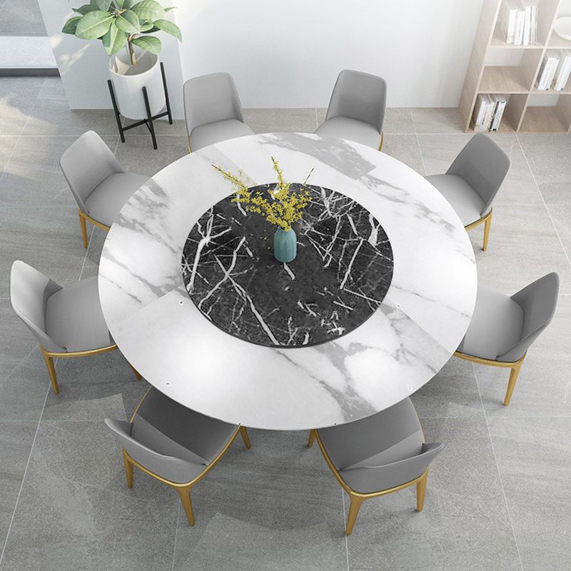 Modern Sintered Stone Dining Table Round Dinner Room Table for Dining Room