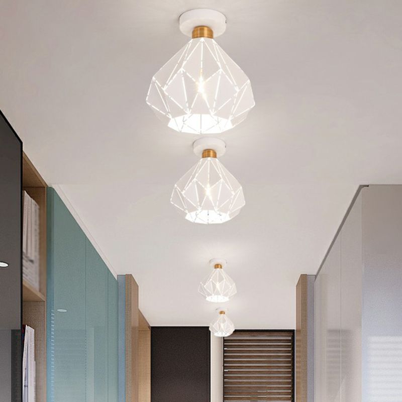 Diamantförmige Deckenlampenmakaron-Eisen-1-Kopf-Korridor Halbflush Mount Light