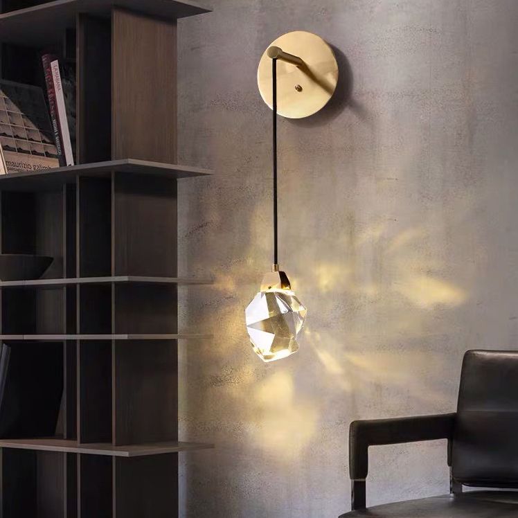 Moderne stijl wereldbol wandmontage lampen helder kristal 1-licht wandlichtwanden in goud