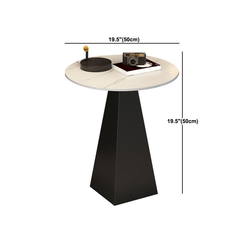 19.6"/23.6" Wide Modern Slate Round Side Table Pedestal End Table