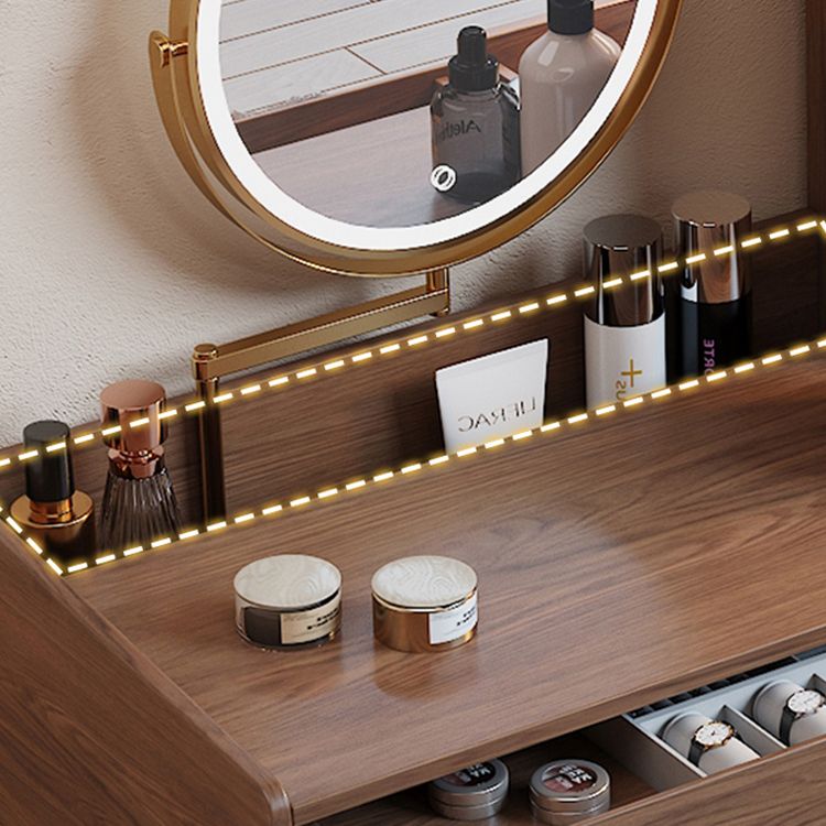 Scandinavian Solid Wood Table Makeup Vanity with Drawers for Bedroom