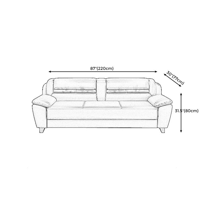 Modern Leather Match Pillow Top Arm Sewn Pillow Back Sofa for Living Room