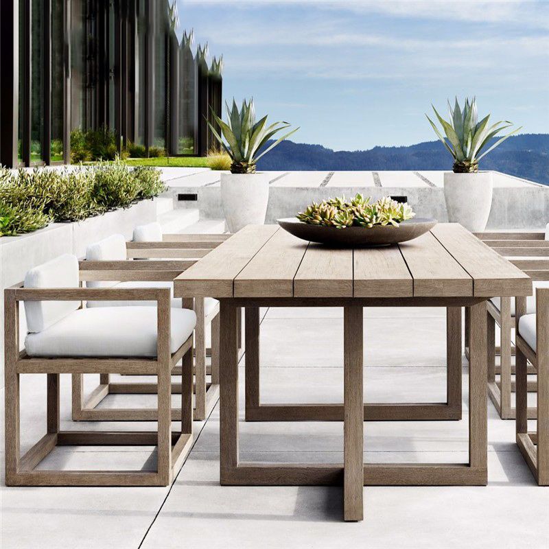 Contemporary White Patio Dining Chair with UV Protective Finish Cushion
