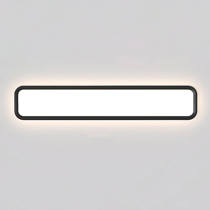 Metal Square Flush Ceiling Light Modern 1 Light Flush Ceiling Light Fixtures in White
